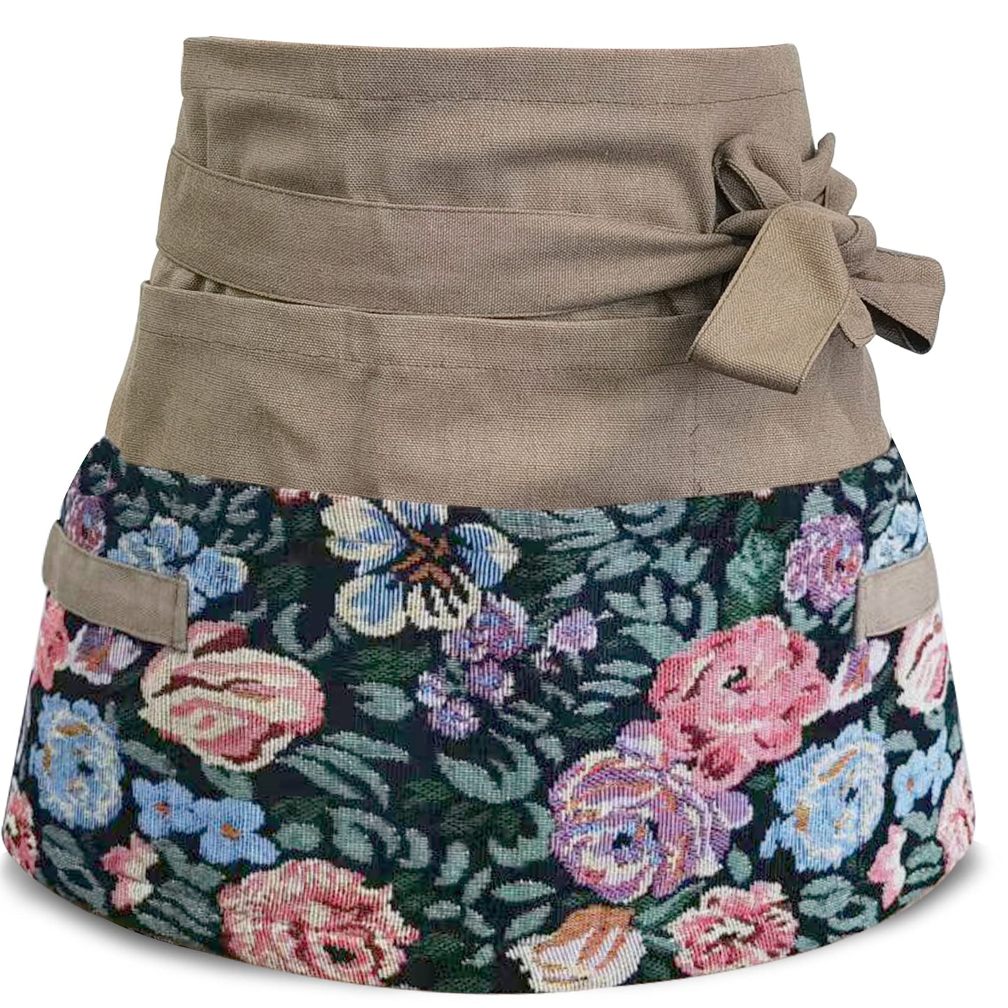 Garden Apron for Woman, Serve Apron Cute, Flora Half Apron with 8 Pockets, Valentines Gift for Mom Wife Girlfriend