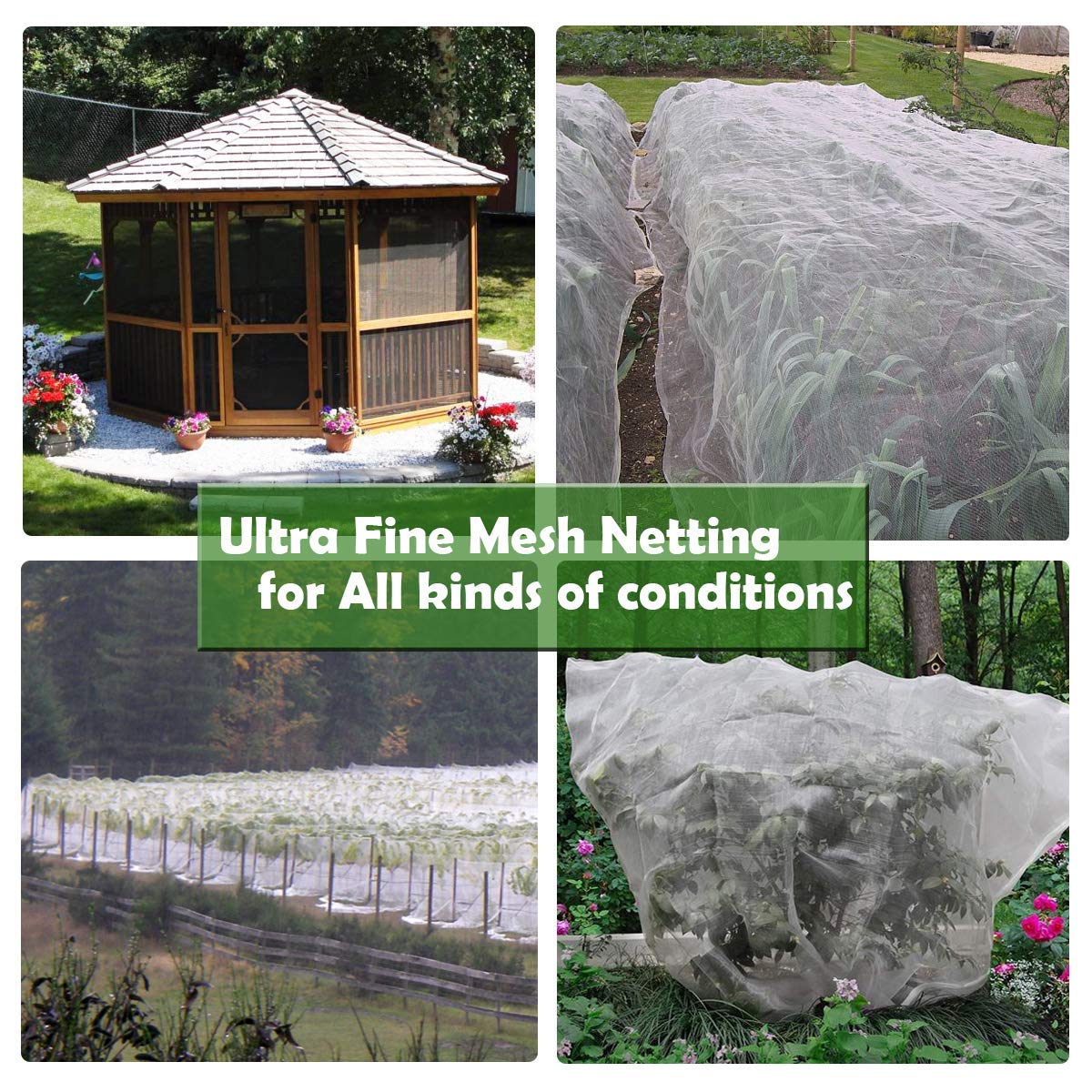 Garden Netting, Plant Covers 10x33Ft Net Ultra Fine Mesh Protection Netting for Vegetable Plants Fruits Flowers Crops Greenhouse Row Cover Raised Bed Barrier Screen Protection Net Cover
