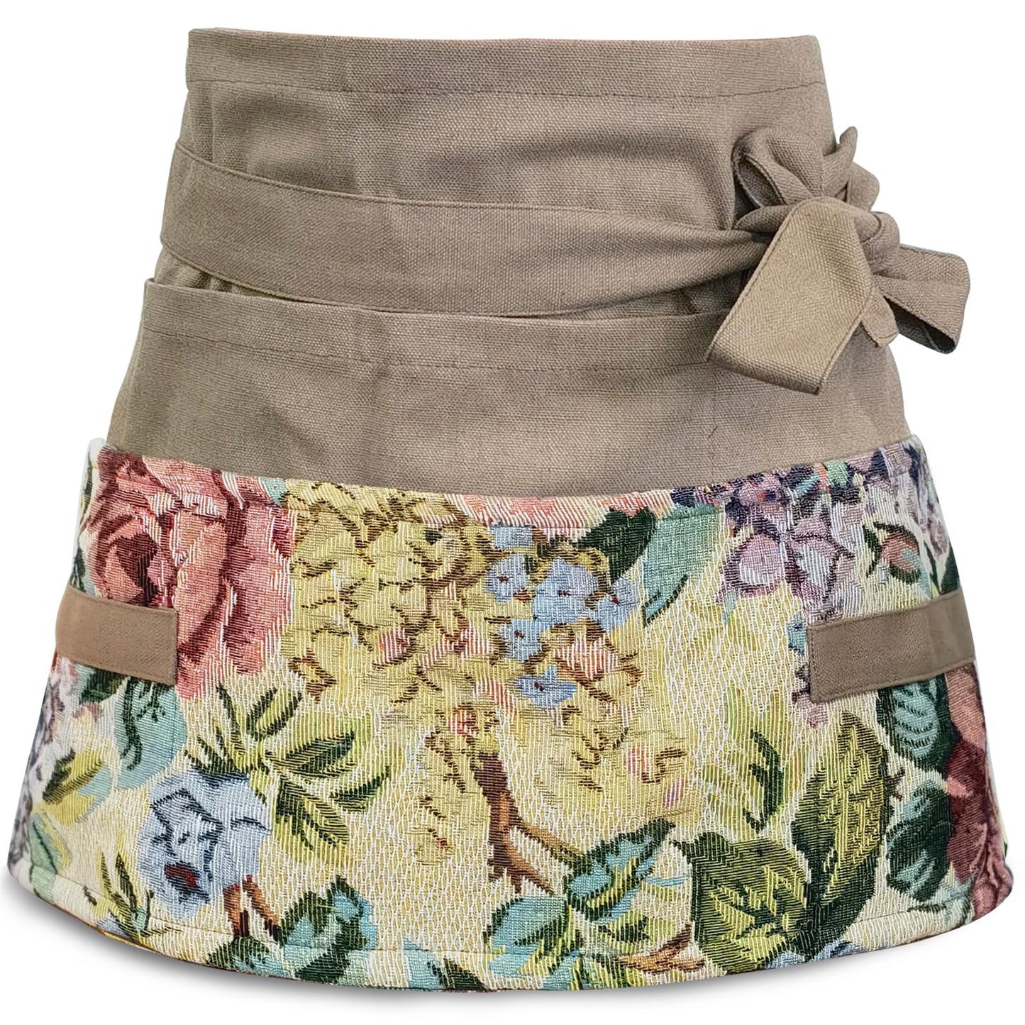 Garden Apron for Woman, Serve Apron Cute, Flora Half Apron with 8 Pockets, Valentines Gift for Mom Wife Girlfriend