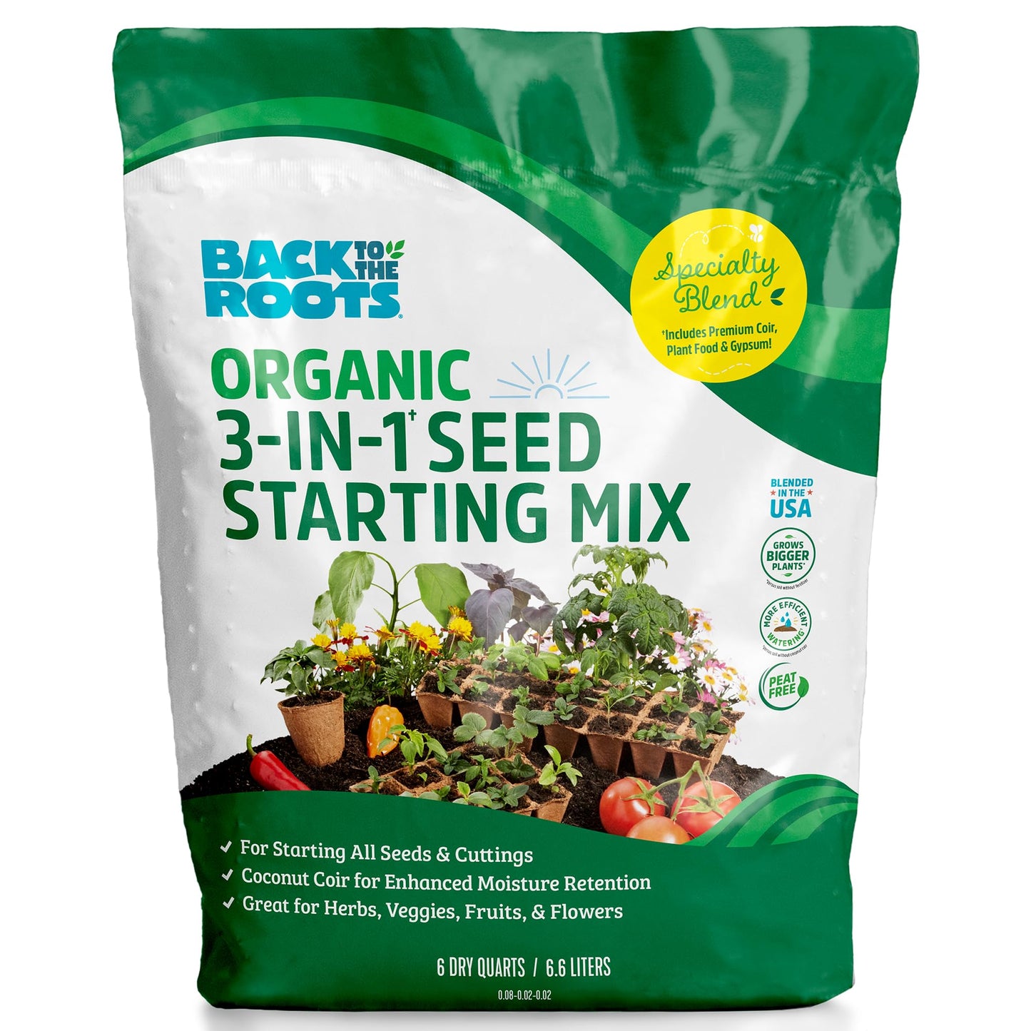 Back to the Roots 100% Organic Potting Mix (Value 12 Quart) | Premium Blend | Made in The USA