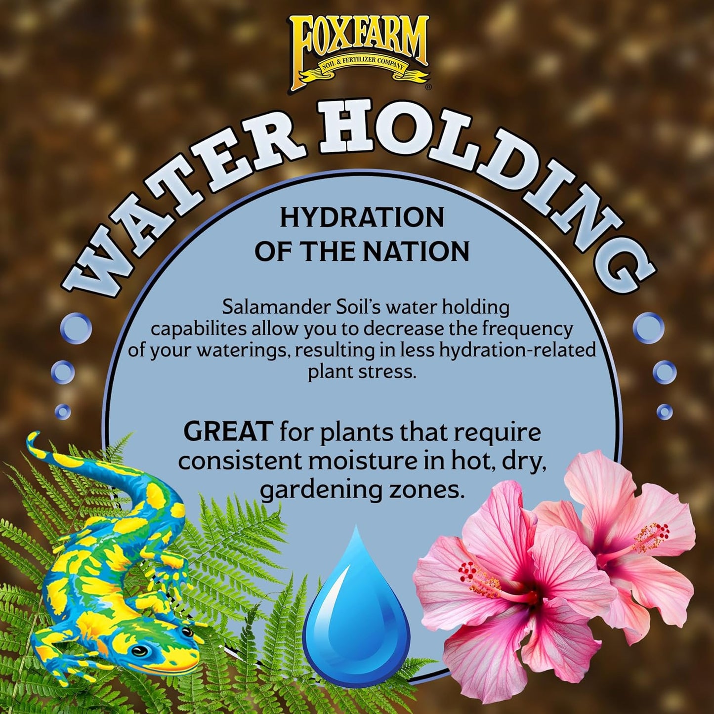 FoxFarm Salamander Soil Potting Mix, 1.5cu ft - Watering Holding Properties, Made for Plants and Cuttings, Indoor/Outdoor Cultivation - Reduces Frequent Waterings