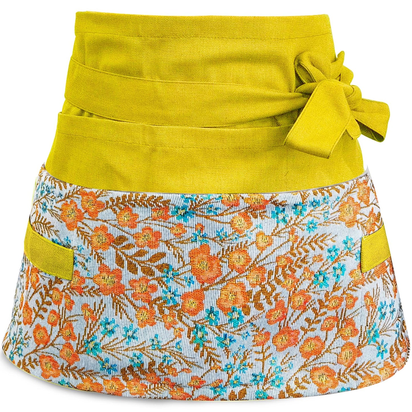 Garden Apron for Woman, Serve Apron Cute, Flora Half Apron with 8 Pockets, Valentines Gift for Mom Wife Girlfriend