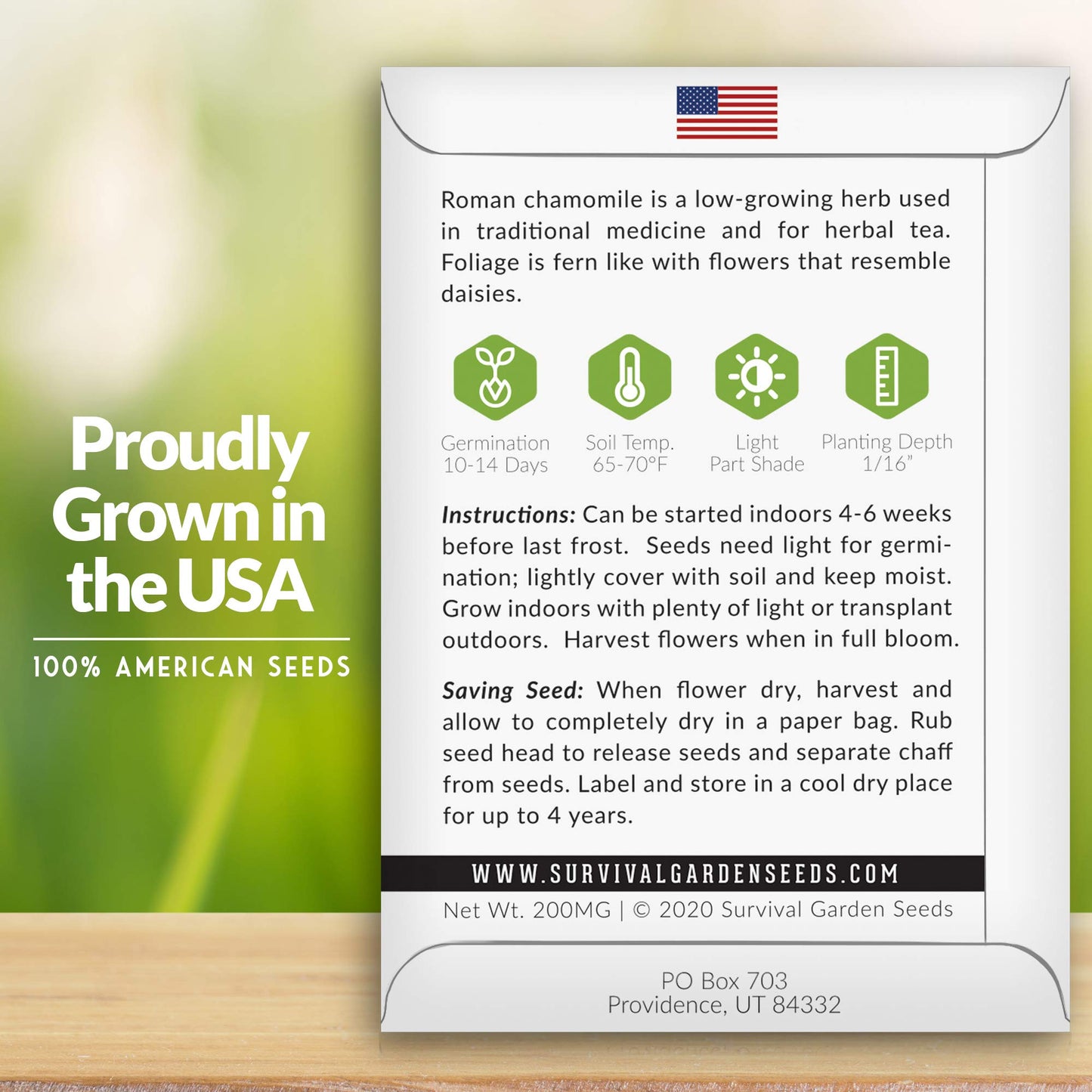 Roman Chamomile Seed for Planting - 3 Packets with Instructions to Plant & Grow Calming Medicinal Herbs in Your Home Vegetable Garden - Non-GMO Heirloom Variety - Survival Garden Seeds