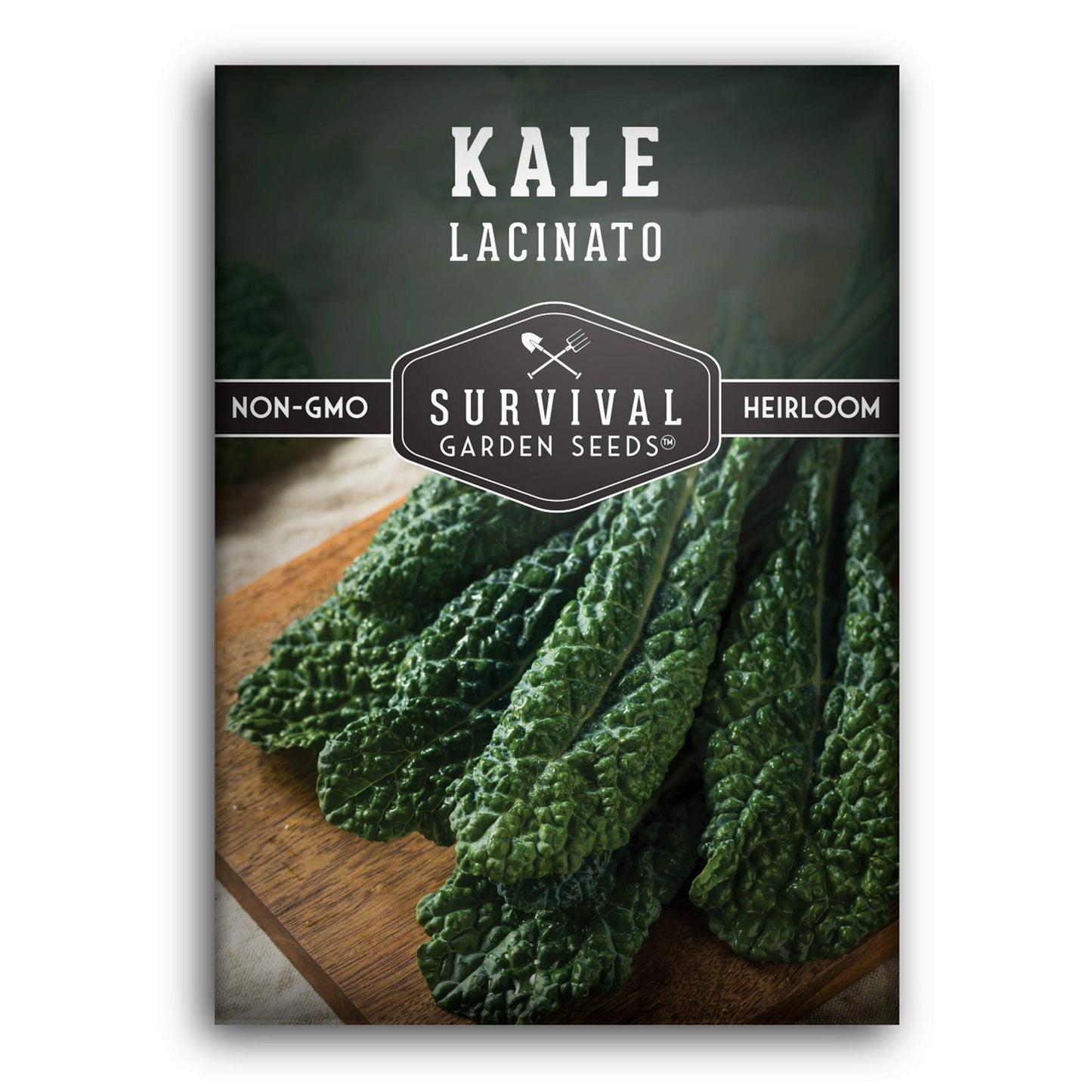 Lacinato Kale Seeds for Planting Outdoors or Indoors – Heirloom Dinosaur Tuscan Kale Variety – Cold Hardy Green for Fall & Spring Vegetable Gardens - Survival Garden Seeds (1 Pack)