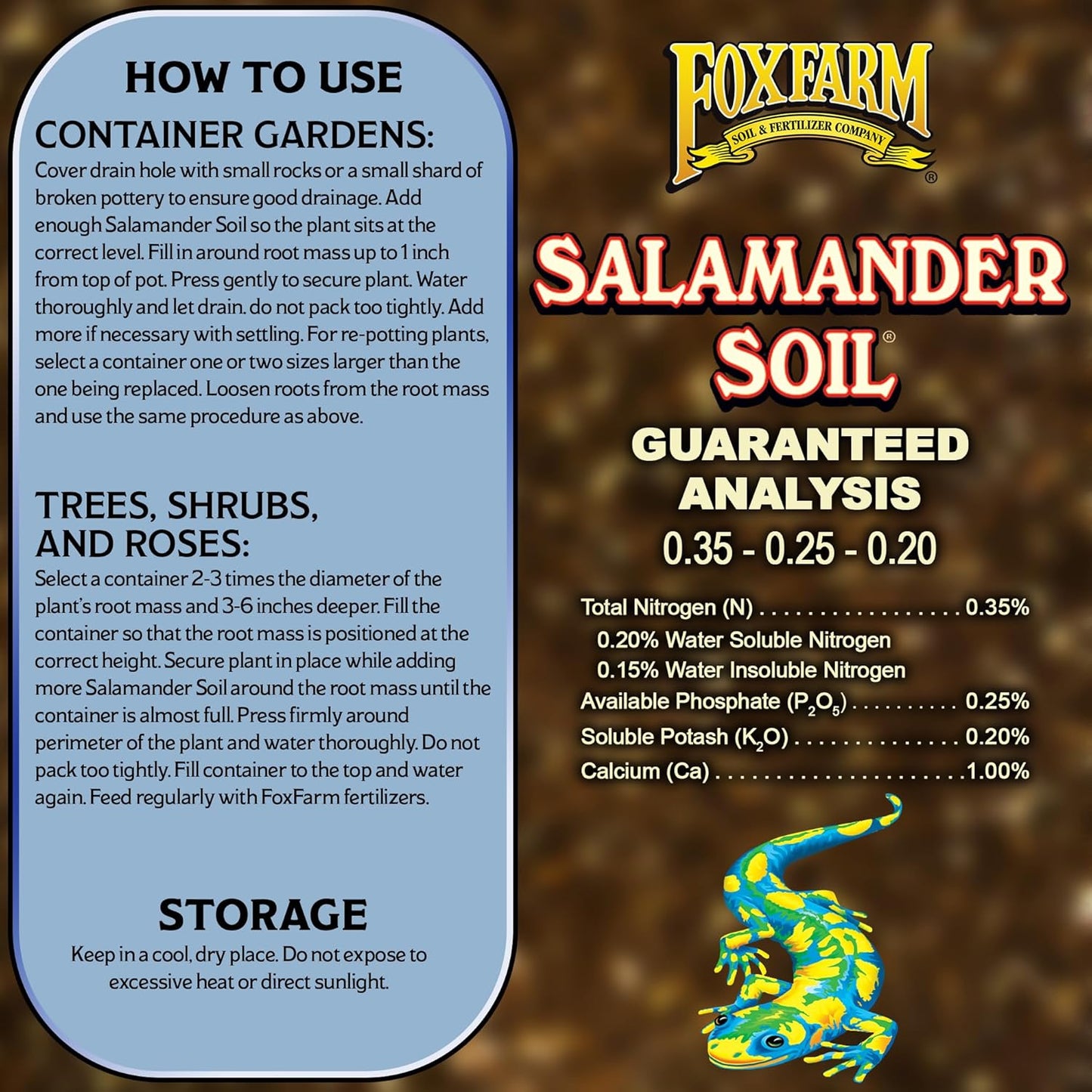 FoxFarm Salamander Soil Potting Mix, 1.5cu ft - Watering Holding Properties, Made for Plants and Cuttings, Indoor/Outdoor Cultivation - Reduces Frequent Waterings