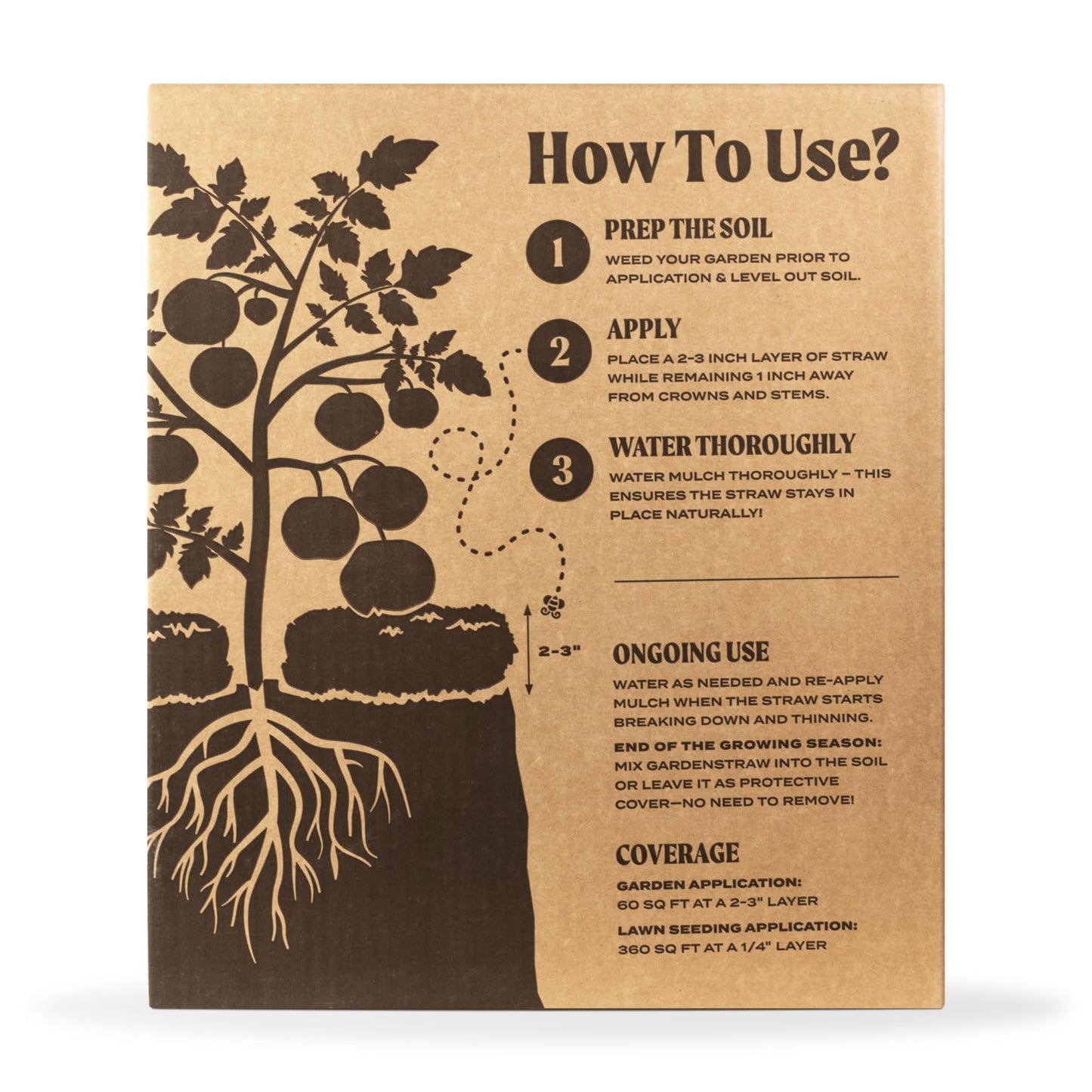 GardenStraw, 3 cu ft (20 lbs) Pack of 1 – All-Natural Mulch for Gardens, Vegetables Lawn Seeding – Water-Conserving, Weed-Suppressing Wheat Straw – Cleaned, Sustainably Sourced