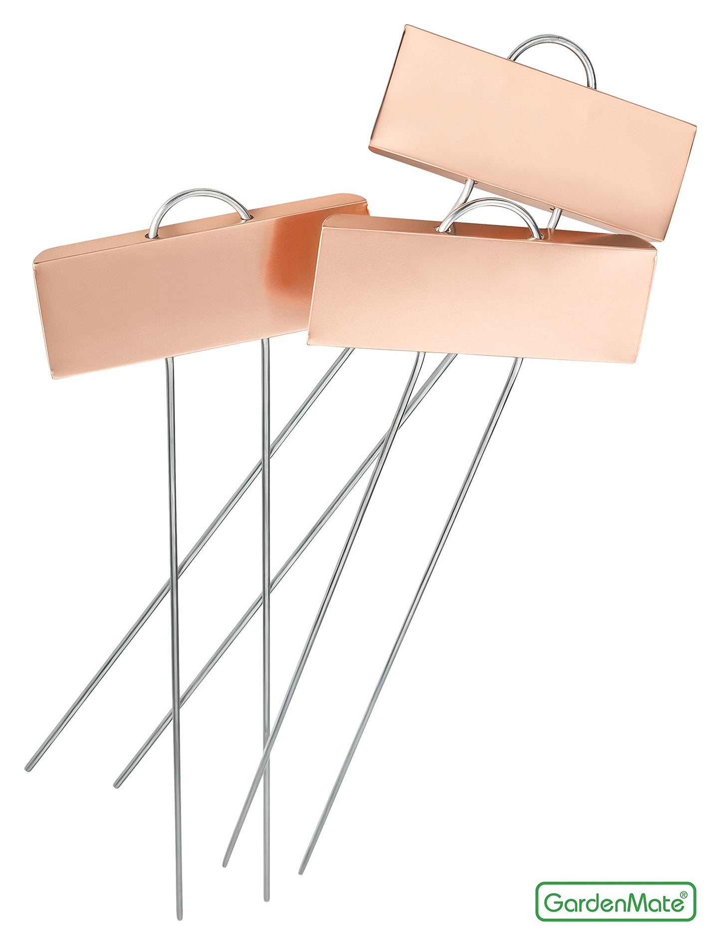 GardenMate 25-Pack Weatherproof Large Copper Metal Plant Labels, Height 11.5", Label Area 3 1/2 x 1 1/4"