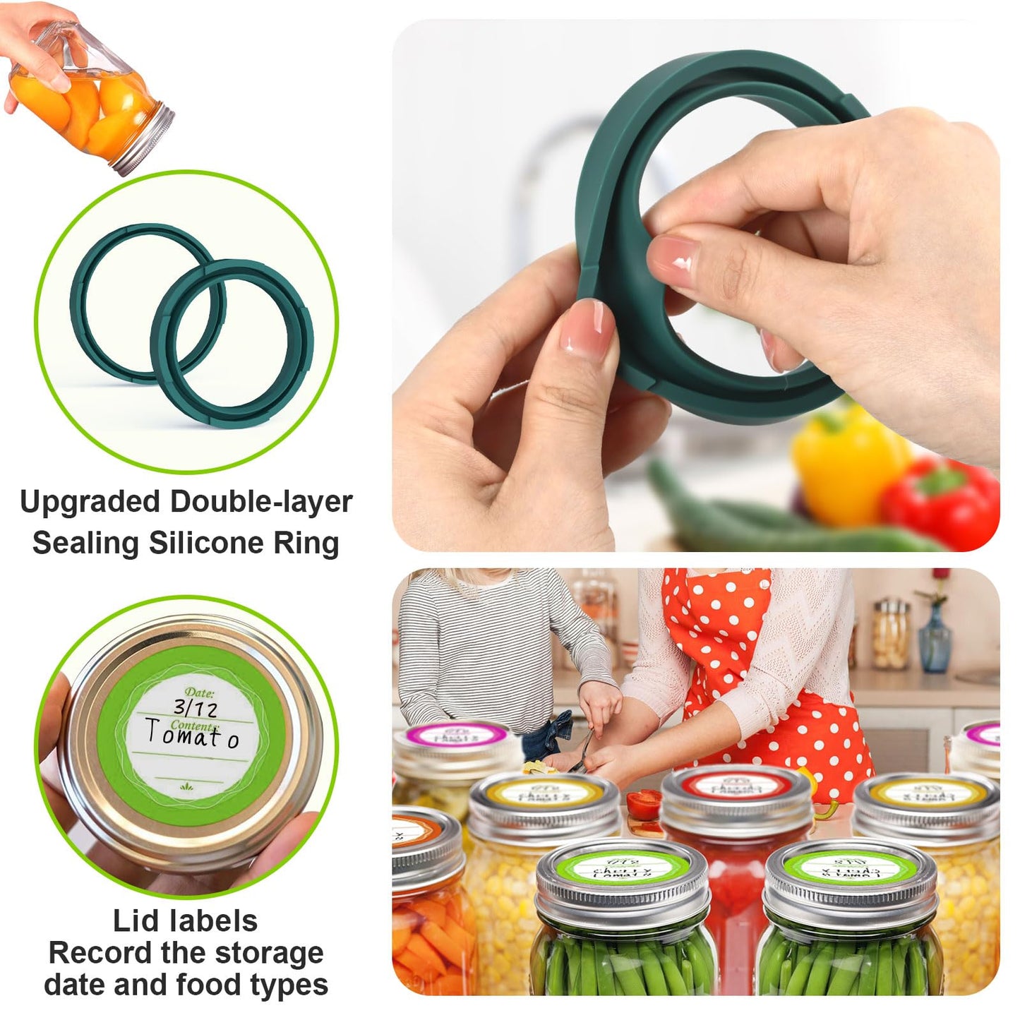 M11 Electric Mason Jar Vacuum Sealer Kit - with Wide and Regular Mouth Mason Lids, Jar Vacuum Sealer for Canning Jars, Vacuum Sealing Machine for Food Storage Black