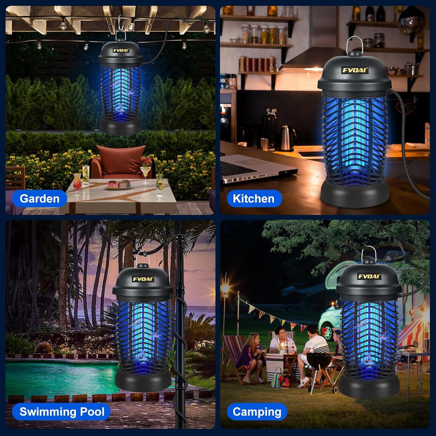 Bug Zapper Outdoor, Mosquito Zapper, Fly Zapper, Fly Traps, Mosquito Trap for Outdoor, 3 Prong Plug, ABS Plastic Outer