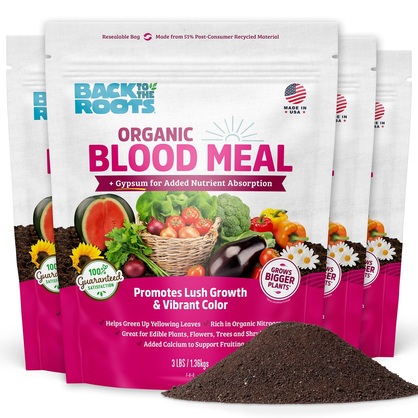 Back to the Roots Organic Worm Castings for Plants, Natural Fertilizer and Soil Enhancer for Gardening, Made in The USA, 5lb