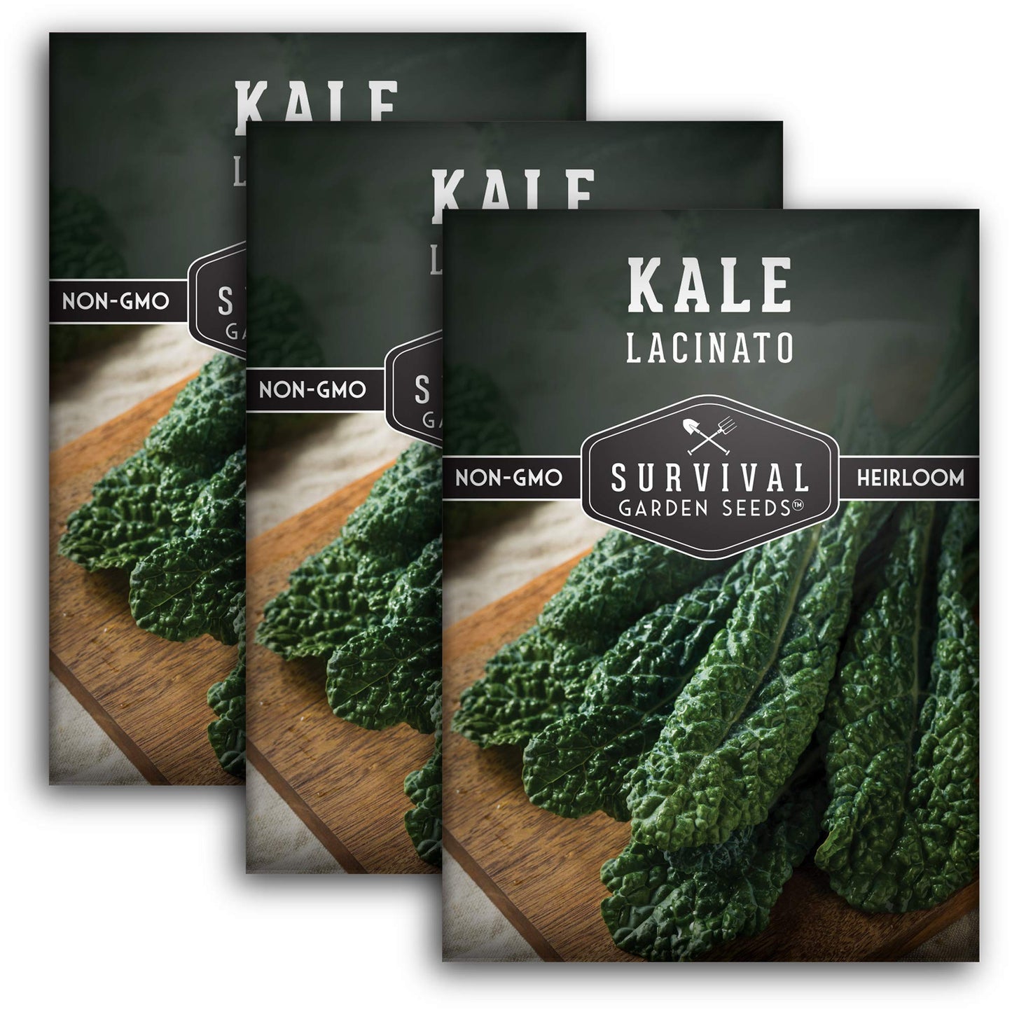Lacinato Kale Seeds for Planting Outdoors or Indoors – Heirloom Dinosaur Tuscan Kale Variety – Cold Hardy Green for Fall & Spring Vegetable Gardens - Survival Garden Seeds (1 Pack)
