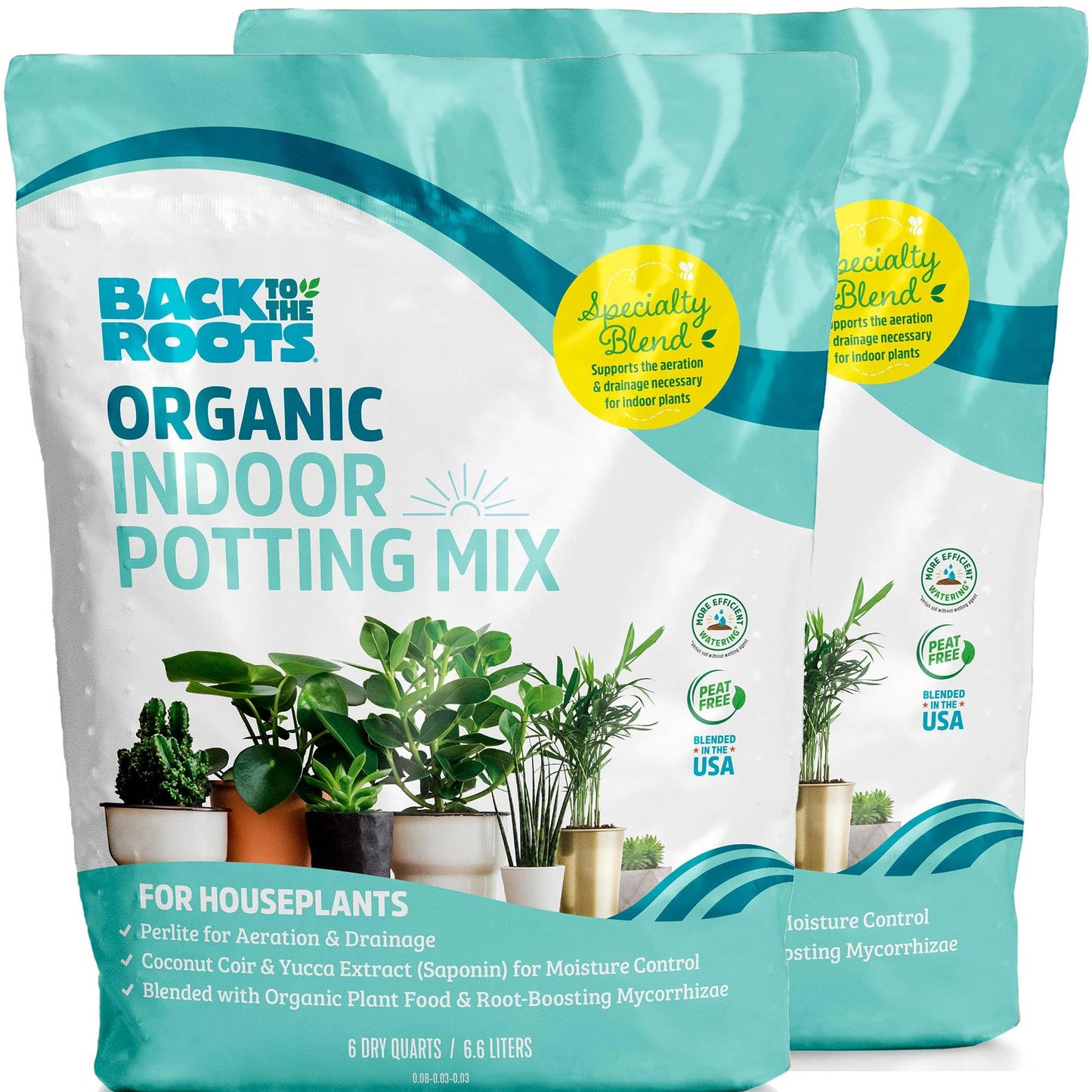 Back to the Roots 100% Organic Potting Mix (Value 12 Quart) | Premium Blend | Made in The USA
