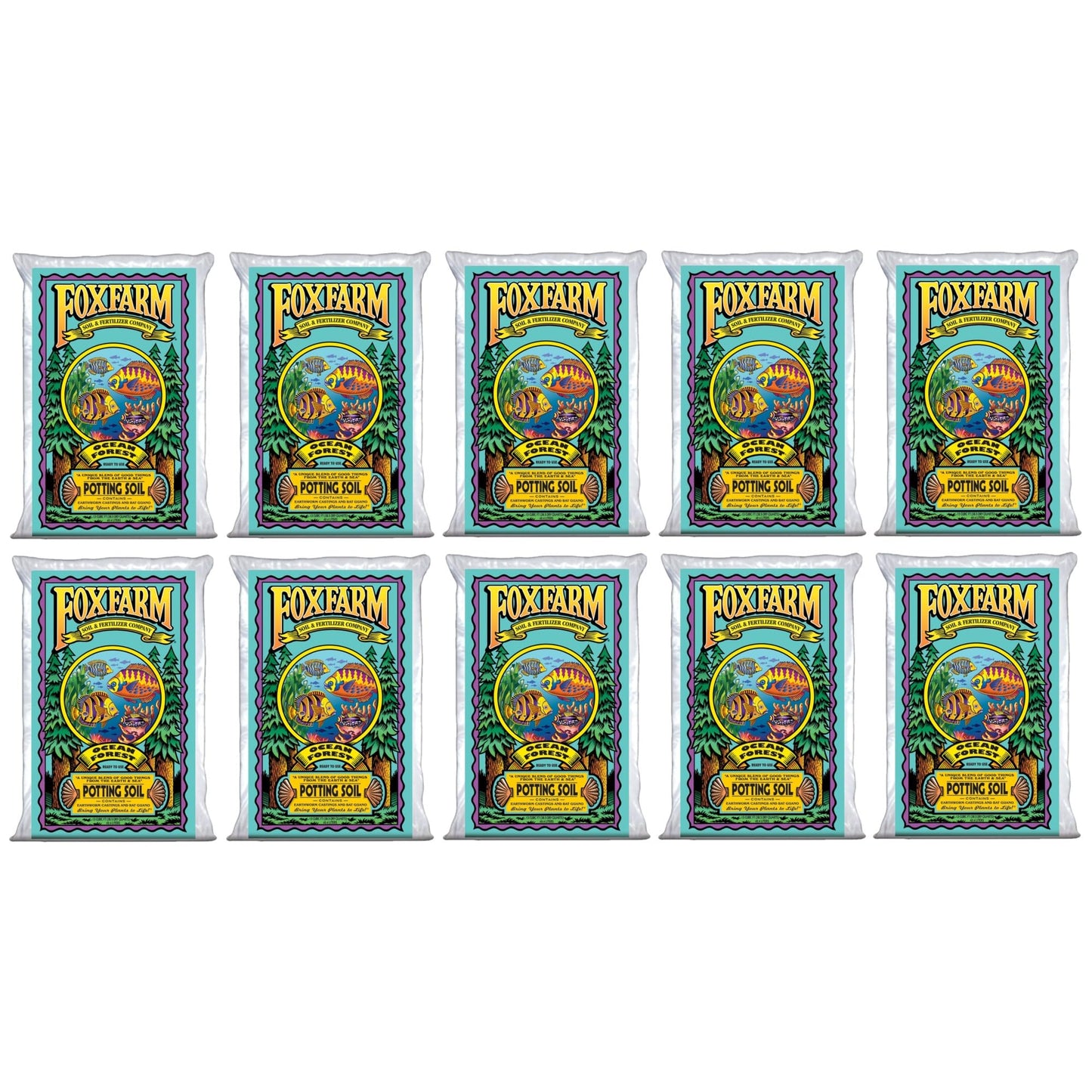 FoxFarm Ocean Forest Potting Soil, 1.5cu ft - Light, Aerated Texture, Designed for All Container Plants - pH Adjusted for Optimal Nutrient Uptake, Effectively Retains Moisture