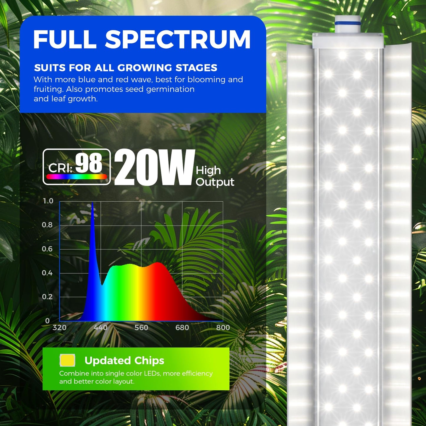Barrina CX6 Plant Stand with Grow Lights, 3FT T8 30W(Per Light) Full Spectrum Yellow LED Plant Lights, Indoor Plant Shelf for Multiple Plants with On/Off Timer Socket, 6-Tier 35.4"x13.8"x70.9"