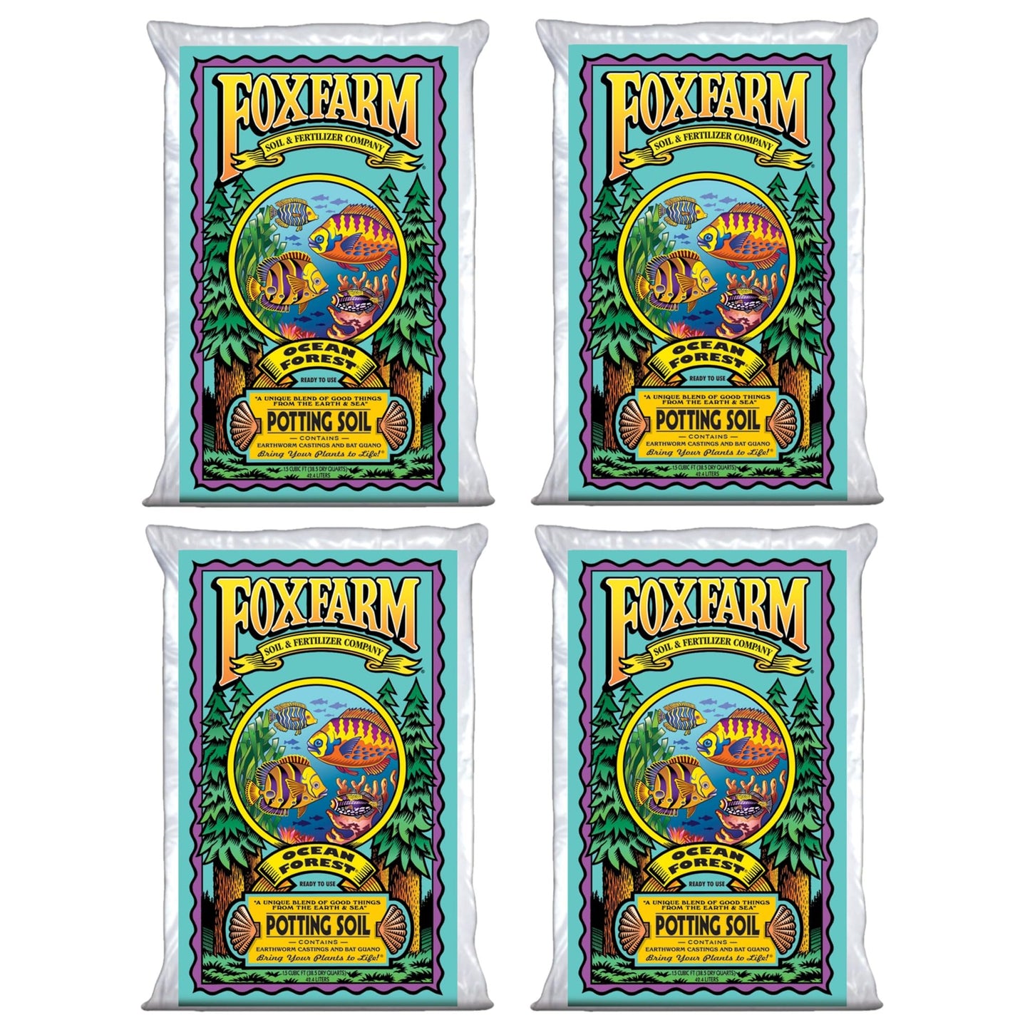 FoxFarm Ocean Forest Potting Soil, 1.5cu ft - Light, Aerated Texture, Designed for All Container Plants - pH Adjusted for Optimal Nutrient Uptake, Effectively Retains Moisture