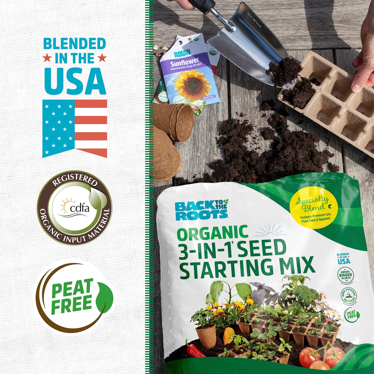 Back to the Roots 100% Organic Potting Mix (Value 12 Quart) | Premium Blend | Made in The USA