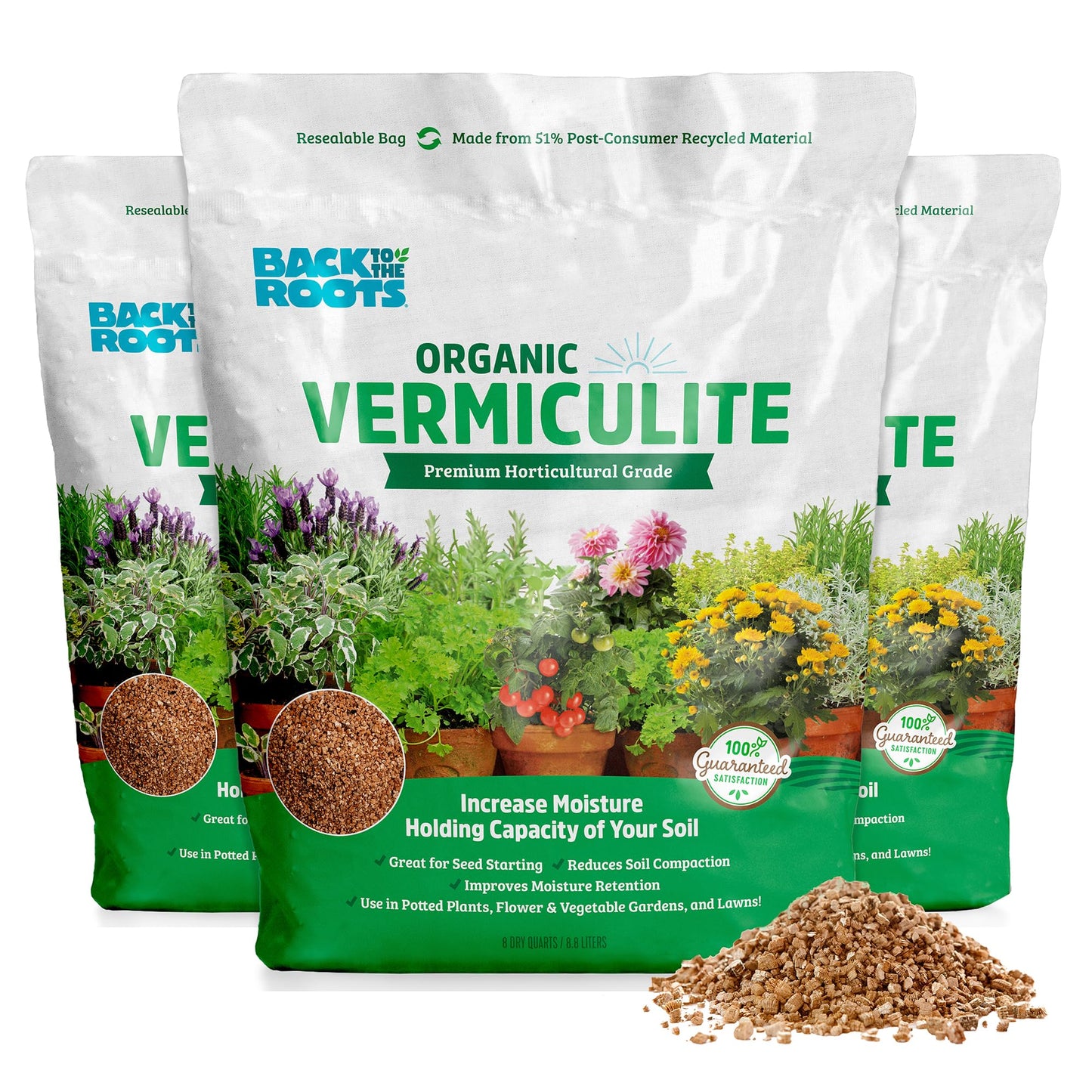 Back to the Roots Organic Worm Castings for Plants, Natural Fertilizer and Soil Enhancer for Gardening, Made in The USA, 5lb