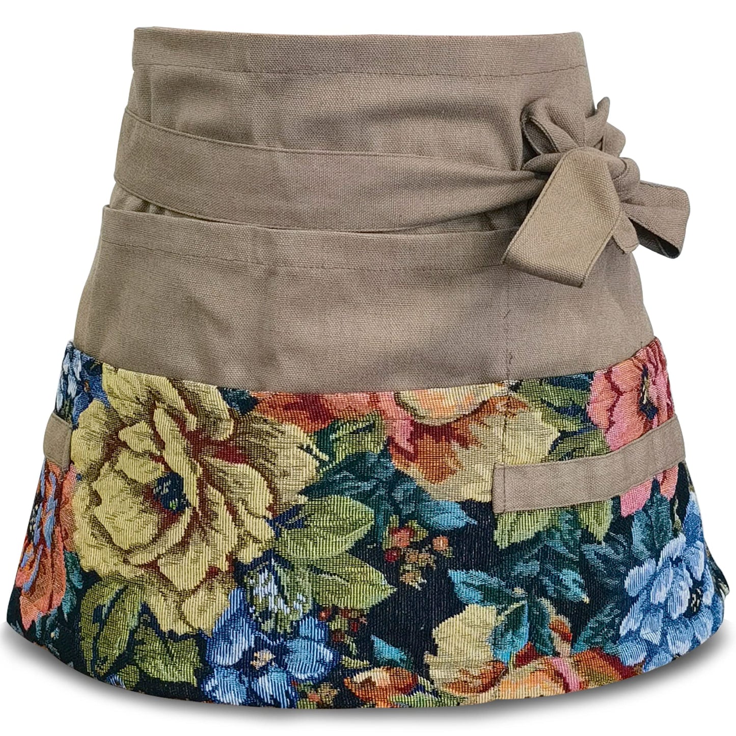 Garden Apron for Woman, Serve Apron Cute, Flora Half Apron with 8 Pockets, Valentines Gift for Mom Wife Girlfriend