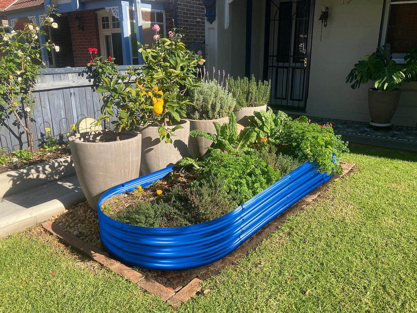 Land Guard Galvanized Raised Garden Bed Kit, Galvanized Planter Garden Boxes Outdoor, Oval Large Metal Raised Garden Beds for Vegetables…………